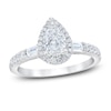 Thumbnail Image 0 of Royal Asscher Diamond Engagement Ring 1-1/4 ct tw Pear-shaped, Round & Baguette-cut 14K White Gold