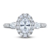 Thumbnail Image 2 of Royal Asscher Diamond Engagement Ring 1-1/4 ct tw Oval, Round & Pear-shaped-cut 14K White Gold