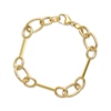 Thumbnail Image 0 of Polished Hollow Bar & Oval Link Bracelet 10K Yellow Gold 8”