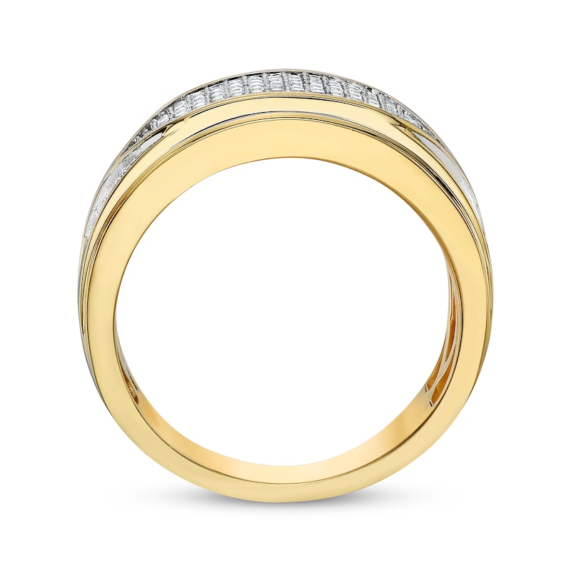 Main Image 3 of Men's Multi-Row Diamond Ring 1/2 ct tw 10K Yellow Gold