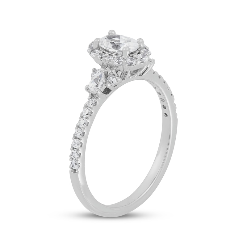 Main Image 2 of Adore Multi-Shape Oval, Round & Pear Shaped Diamond Halo Engagement Ring 1 ct tw 14K White Gold