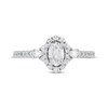 Thumbnail Image 3 of Adore Multi-Shape Oval, Round & Pear Shaped Diamond Halo Engagement Ring 1 ct tw 14K White Gold