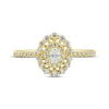 Thumbnail Image 2 of Oval & Round-Cut Diamond Halo Engagement Ring 1/2 ct tw 14K Yellow Gold