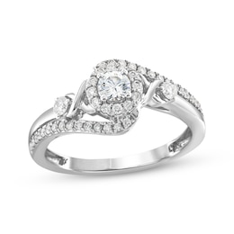 XO from KAY Round-Cut Diamond Engagement Ring 5/8 ct tw 14K White Gold