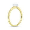 Emerald & Round-Cut Diamond Engagement Ring 1/2 ct tw 14K Yellow Gold