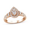 Thumbnail Image 0 of XO from KAY Round-Cut Multi-Diamond Center Pear-Shaped Engagement Ring 5/8 ct tw 14K Rose Gold