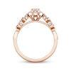 Thumbnail Image 3 of XO from KAY Round-Cut Multi-Diamond Center Pear-Shaped Engagement Ring 5/8 ct tw 14K Rose Gold