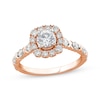 Thumbnail Image 1 of XO from KAY Round-Cut Diamond Cushion-Shaped Halo Engagement Ring 1 ct 14K Rose Gold