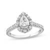 Thumbnail Image 0 of XO from KAY Pear-Shaped & Round-Cut Diamond Halo Engagement Ring 7/8 ct tw 14K White Gold