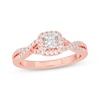 Thumbnail Image 1 of Adore Princess-Cut Diamond Cushion Halo Frame Engagement Ring 1/2 ct tw 14K Rose Gold