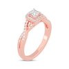 Thumbnail Image 2 of Adore Princess-Cut Diamond Cushion Halo Frame Engagement Ring 1/2 ct tw 14K Rose Gold