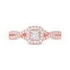 Thumbnail Image 3 of Adore Princess-Cut Diamond Cushion Halo Frame Engagement Ring 1/2 ct tw 14K Rose Gold