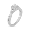Thumbnail Image 2 of Adore Princess-Cut Diamond Cushion Halo Frame Engagement Ring 1/2 ct tw 14K White Gold