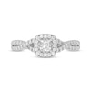 Thumbnail Image 3 of Adore Princess-Cut Diamond Cushion Halo Frame Engagement Ring 1/2 ct tw 14K White Gold