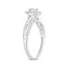 Pear-Shaped Diamond Halo Twist Shank Engagement Ring 1/2 ct tw 14K White Gold