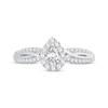 Pear-Shaped Diamond Halo Twist Shank Engagement Ring 1/2 ct tw 14K White Gold