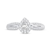 Thumbnail Image 2 of Pear-Shaped Diamond Halo Twist Shank Engagement Ring 1/2 ct tw 14K White Gold