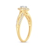 Pear-Shaped Diamond Halo Twist Shank Engagement Ring 1/2 ct tw 14K Yellow Gold
