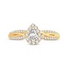 Thumbnail Image 2 of Pear-Shaped Diamond Halo Twist Shank Engagement Ring 1/2 ct tw 14K Yellow Gold