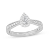 Pear-Shaped Diamond Halo Engagement Ring 1/2 ct tw 14K White Gold