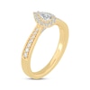 Pear-Shaped Diamond Halo Engagement Ring 1/2 ct tw 14K Yellow Gold