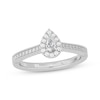 Thumbnail Image 1 of Adore Pear-Shaped Diamond Halo Vintage-Inspired Engagement Ring 1/2 ct tw 14K White Gold