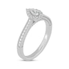 Thumbnail Image 2 of Adore Pear-Shaped Diamond Halo Vintage-Inspired Engagement Ring 1/2 ct tw 14K White Gold