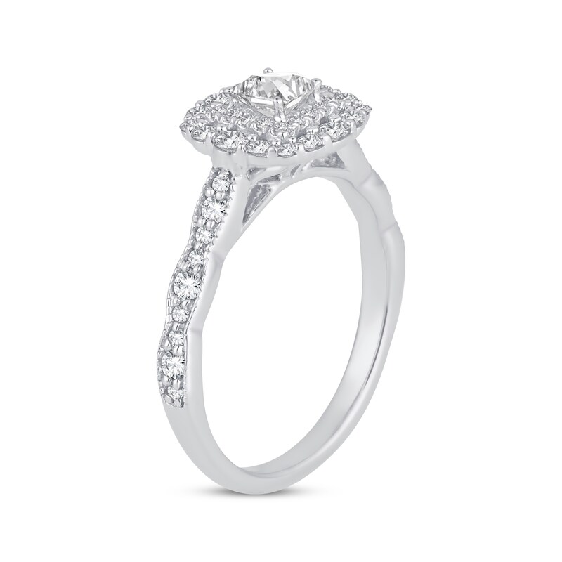 Main Image 2 of Adore Princess-Cut Diamond Vintage-Inspired Engagement Ring 3/4 ct tw 14K White Gold