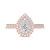 Thumbnail Image 3 of Adore Pear-Shaped Diamond Double Halo Engagement Ring 5/8 ct tw 14K Rose Gold