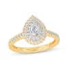 Thumbnail Image 0 of Pear-Shaped Diamond Double Halo Engagement Ring 5/8 ct tw 14K Yellow Gold