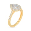 Thumbnail Image 1 of Pear-Shaped Diamond Double Halo Engagement Ring 5/8 ct tw 14K Yellow Gold