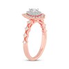 Pear-Shaped Diamond Arabesque Halo Engagement Ring 1/2 ct tw 14K Rose Gold