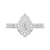Thumbnail Image 3 of Adore Pear-Shaped Diamond Arabesque Halo Engagement Ring 1/2 ct tw 14K White Gold