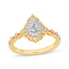Thumbnail Image 1 of Adore Pear-Shaped Diamond Arabesque Halo Engagement Ring 1/2 ct tw 14K Yellow Gold