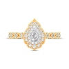 Thumbnail Image 3 of Adore Pear-Shaped Diamond Arabesque Halo Engagement Ring 1/2 ct tw 14K Yellow Gold