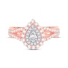 Thumbnail Image 2 of Pear-Shaped Diamond Double Halo Engagement Ring 3/4 ct tw 14K Rose Gold