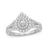 Thumbnail Image 0 of Pear-Shaped Diamond Double Halo Engagement Ring 3/4 ct tw 14K White Gold