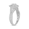 Thumbnail Image 2 of Pear-Shaped Diamond Double Halo Engagement Ring 3/4 ct tw 14K White Gold