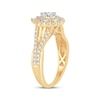 Thumbnail Image 2 of Adore Pear-Shaped Diamond Double Halo Engagement Ring 3/4 ct tw 14K Yellow Gold