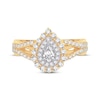 Thumbnail Image 3 of Adore Pear-Shaped Diamond Double Halo Engagement Ring 3/4 ct tw 14K Yellow Gold
