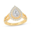 Thumbnail Image 1 of Adore Pear-Shaped Diamond Halo Engagement Ring 1 ct tw 14K Yellow Gold
