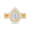 Pear-Shaped Diamond Halo Engagement Ring 1 ct tw 14K Yellow Gold