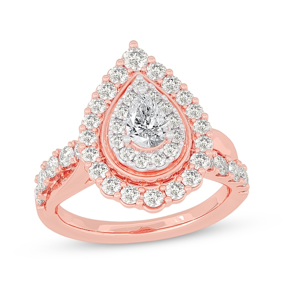 Adore Pear-Shaped Engagement Ring 1-1/2 ct tw 14K Rose Gold