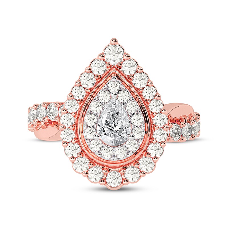 Main Image 3 of Adore Pear-Shaped Engagement Ring 1-1/2 ct tw 14K Rose Gold