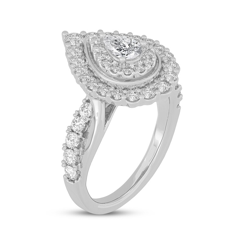Main Image 2 of Adore Pear-Shaped Engagement Ring 1-1/2 ct tw 14K White Gold