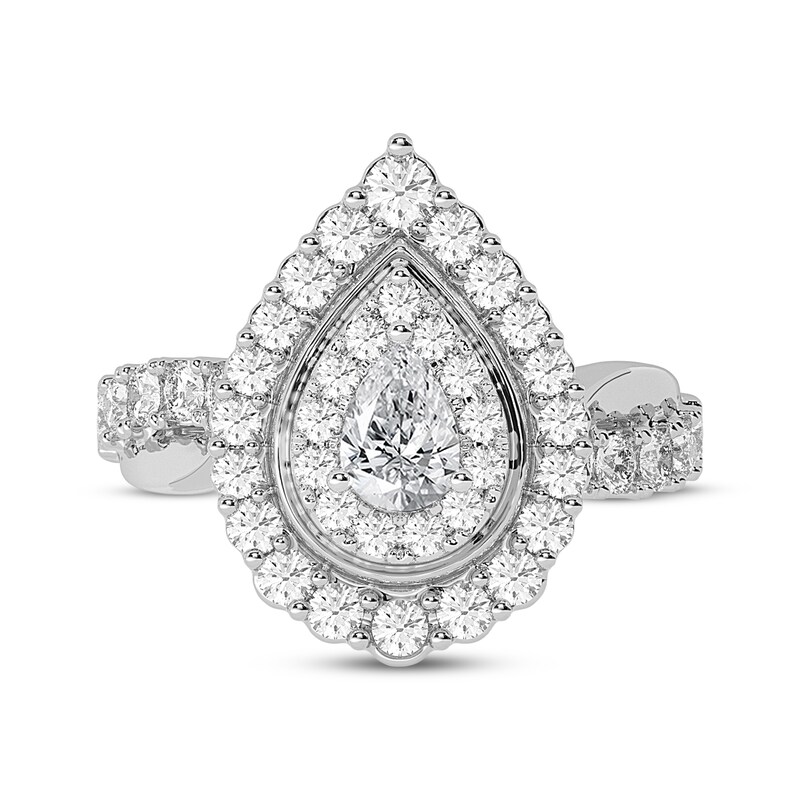 Main Image 3 of Adore Pear-Shaped Engagement Ring 1-1/2 ct tw 14K White Gold