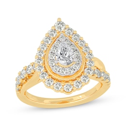 Adore Pear-Shaped Engagement Ring 1-1/2 ct tw 14K Yellow Gold
