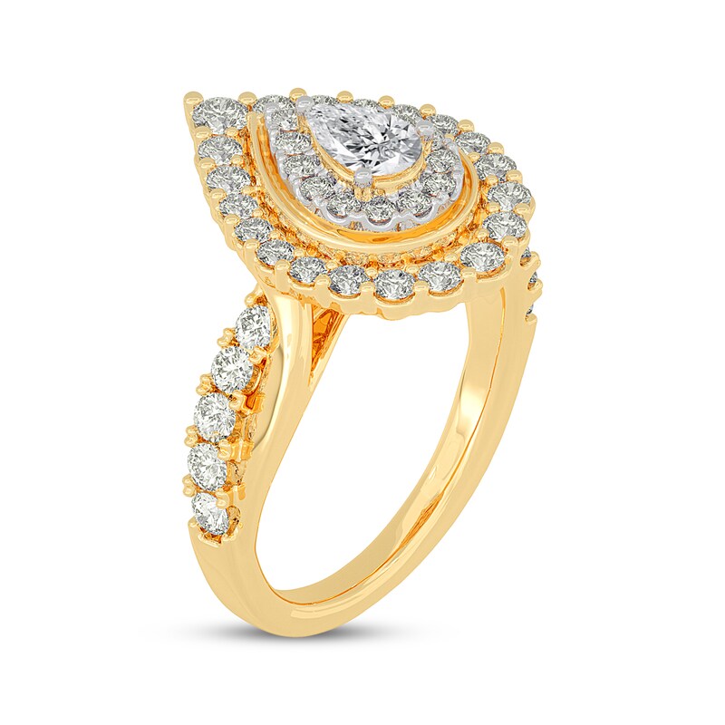 Main Image 2 of Adore Pear-Shaped Engagement Ring 1-1/2 ct tw 14K Yellow Gold