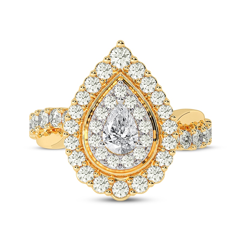 Main Image 3 of Adore Pear-Shaped Engagement Ring 1-1/2 ct tw 14K Yellow Gold