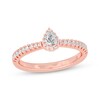 Pear-Shaped Diamond Halo Engagement Ring 3/8 ct tw 14K Rose Gold